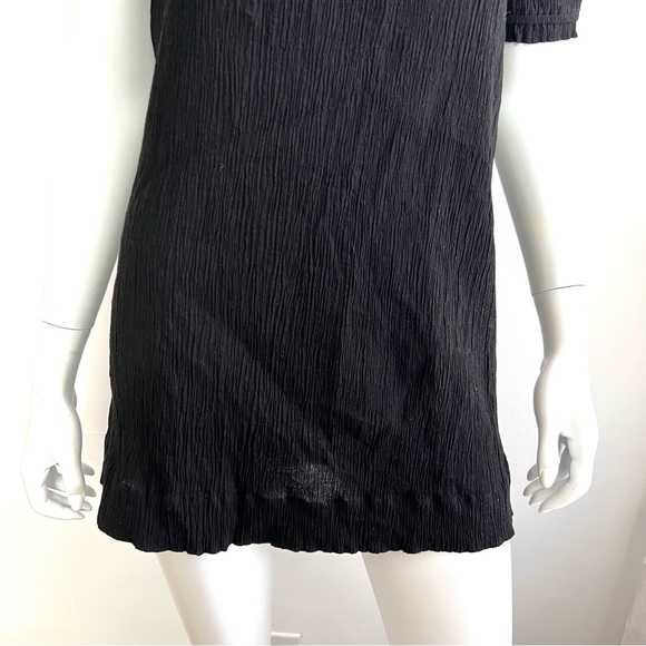 Reformation Jeans Women’s Black Puff Sleeve Mini Dress Small Cotton - Picture 3 of 10